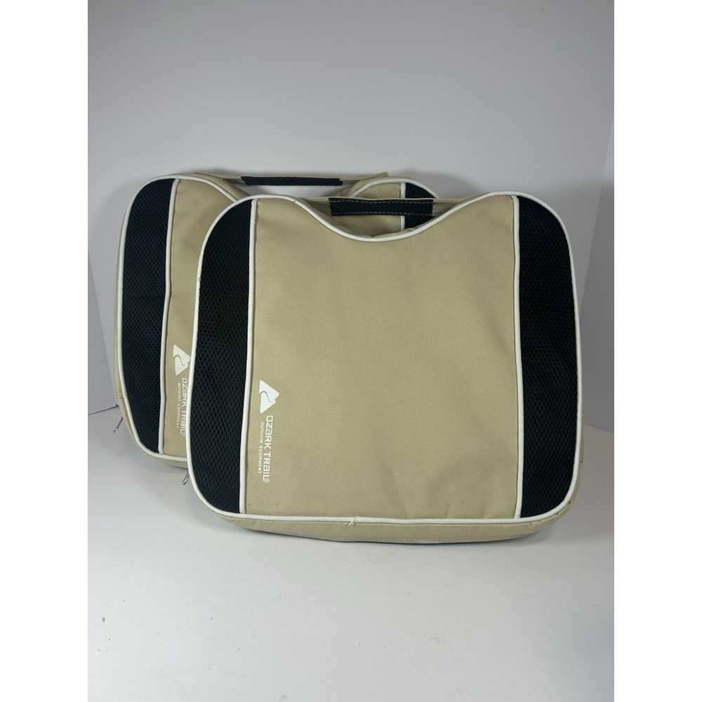 Ozark Trail Stadium/Camping Foam Seat Cushion with Handle - Tan - Used Set Of 2